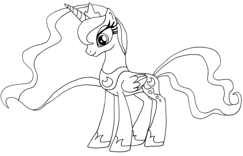 My little pony princess luna coloring page free printable coloring pages