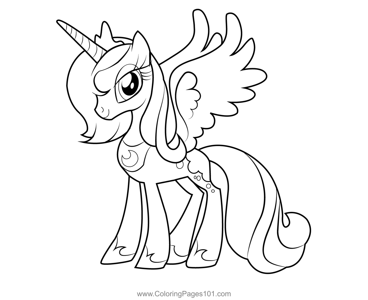 Princess luna my little pony equestria girls coloring page for kids