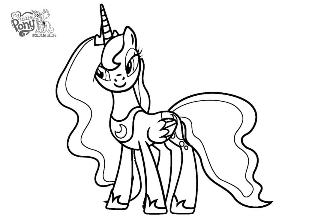 Pretty princess luna my little pony coloring page