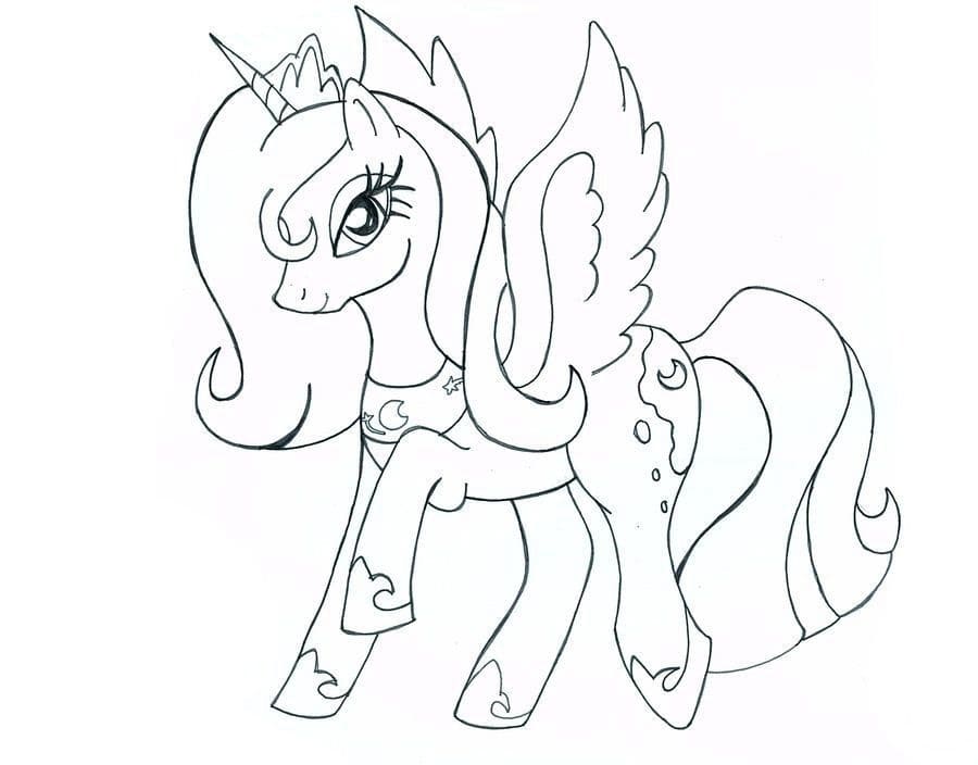 My little pony princess luna coloring page