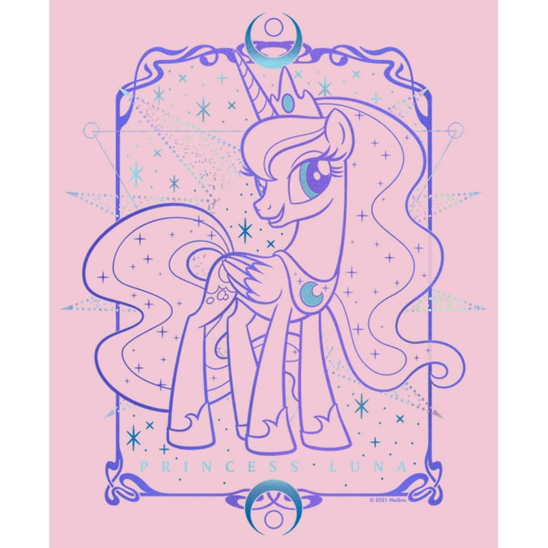 Girls my little pony princess luna tarot card graphic tee light pink small