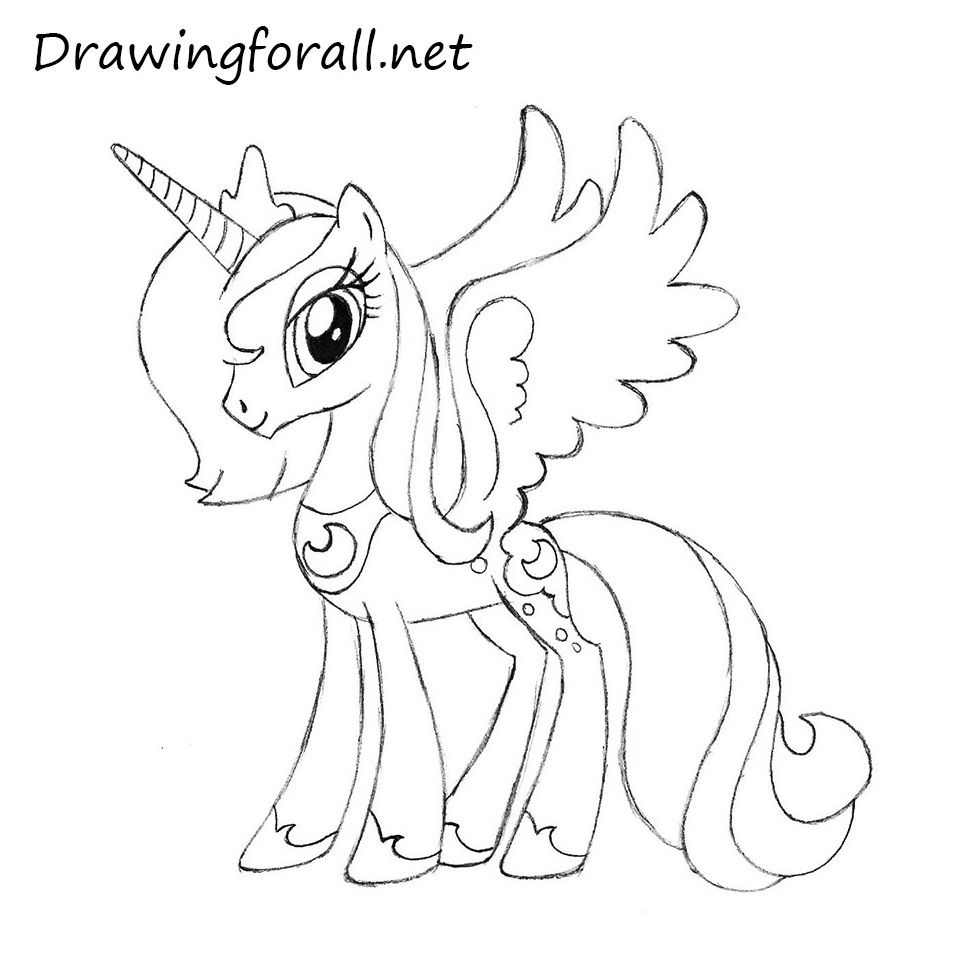 How to draw princess luna