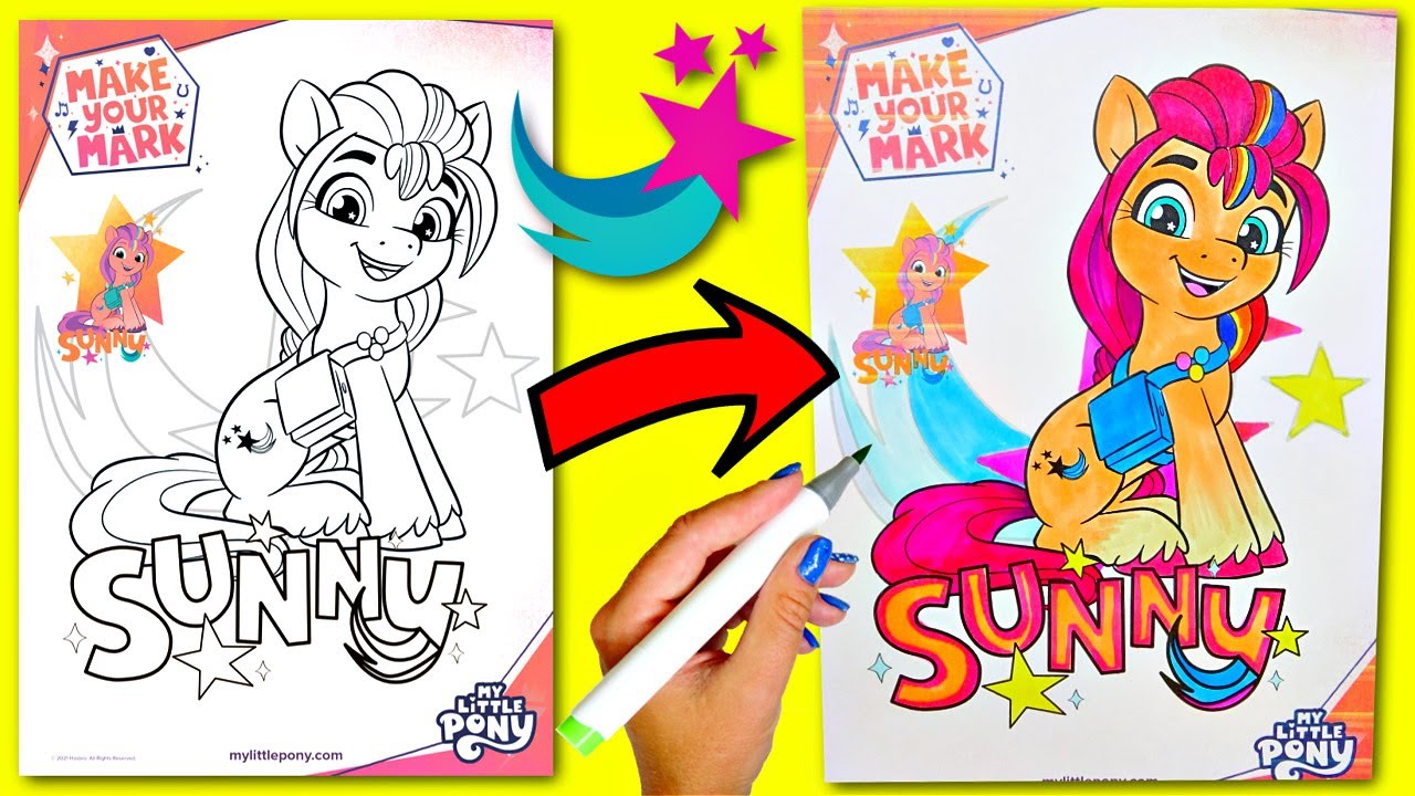 My little pony make your mark sunny starscout coloring with art markers mlp