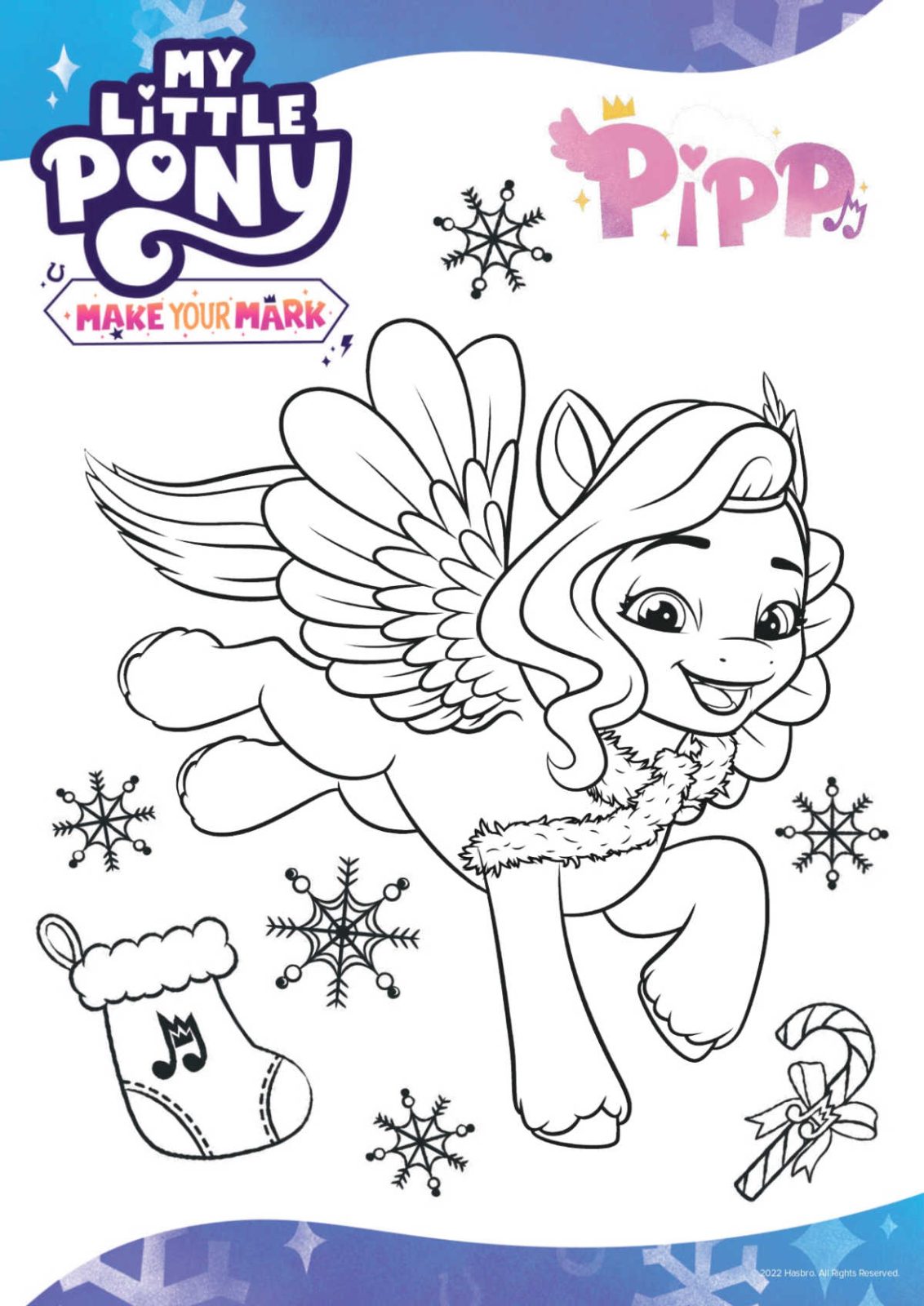 My little pony pipp christmas coloring page