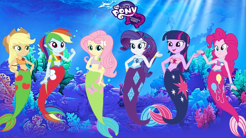 My little pony transforms into mermaids fluttershy rarity twilight coloring videos for kids