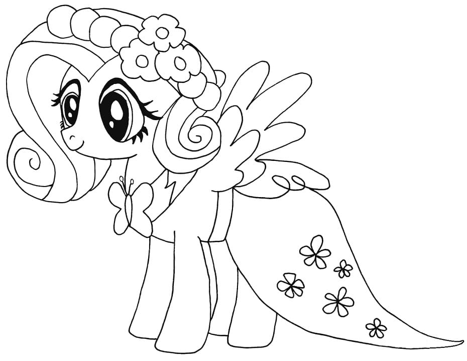 Beautiful fluttershy coloring page