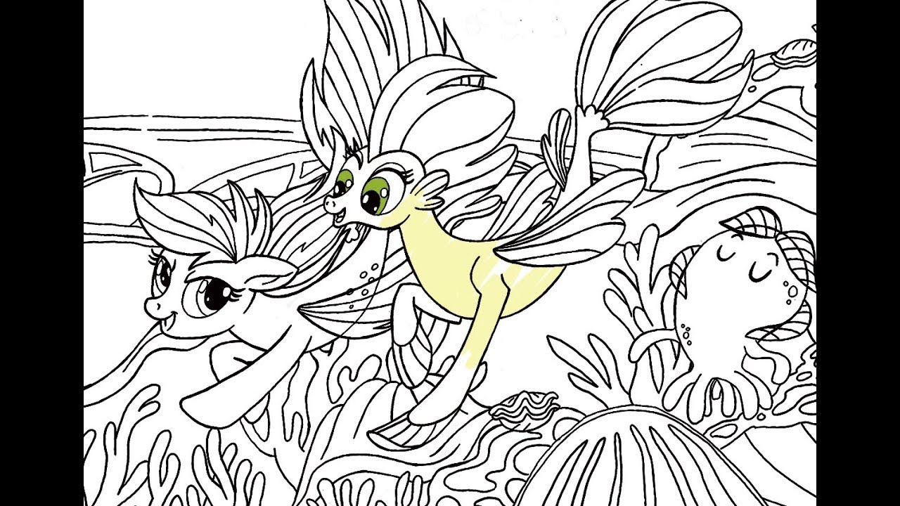 My little pony movie â undersea ponies â rainbow dash mermaid coloring page for kids