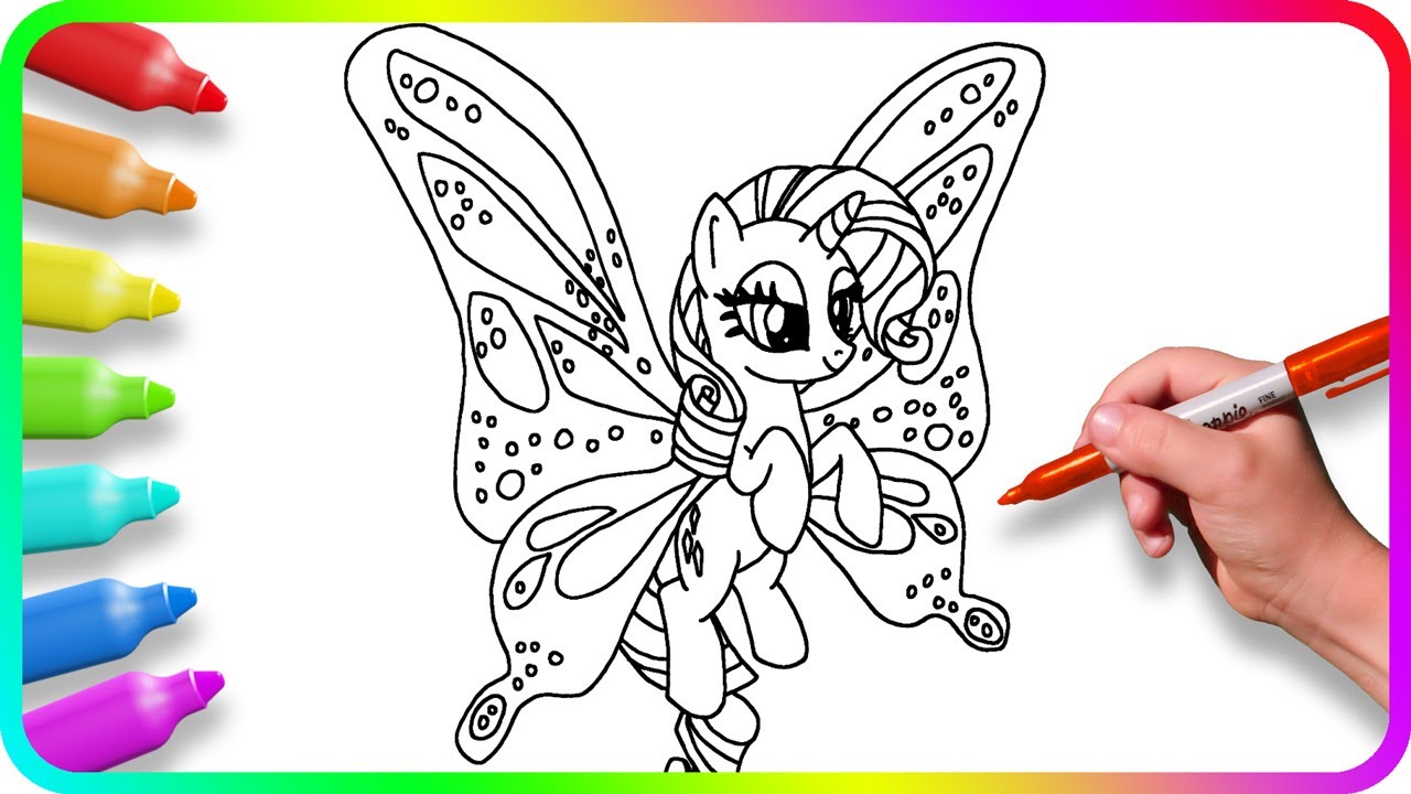 Coloring pages y little pony how to draw rarity pony easy drawing tutorial art lp