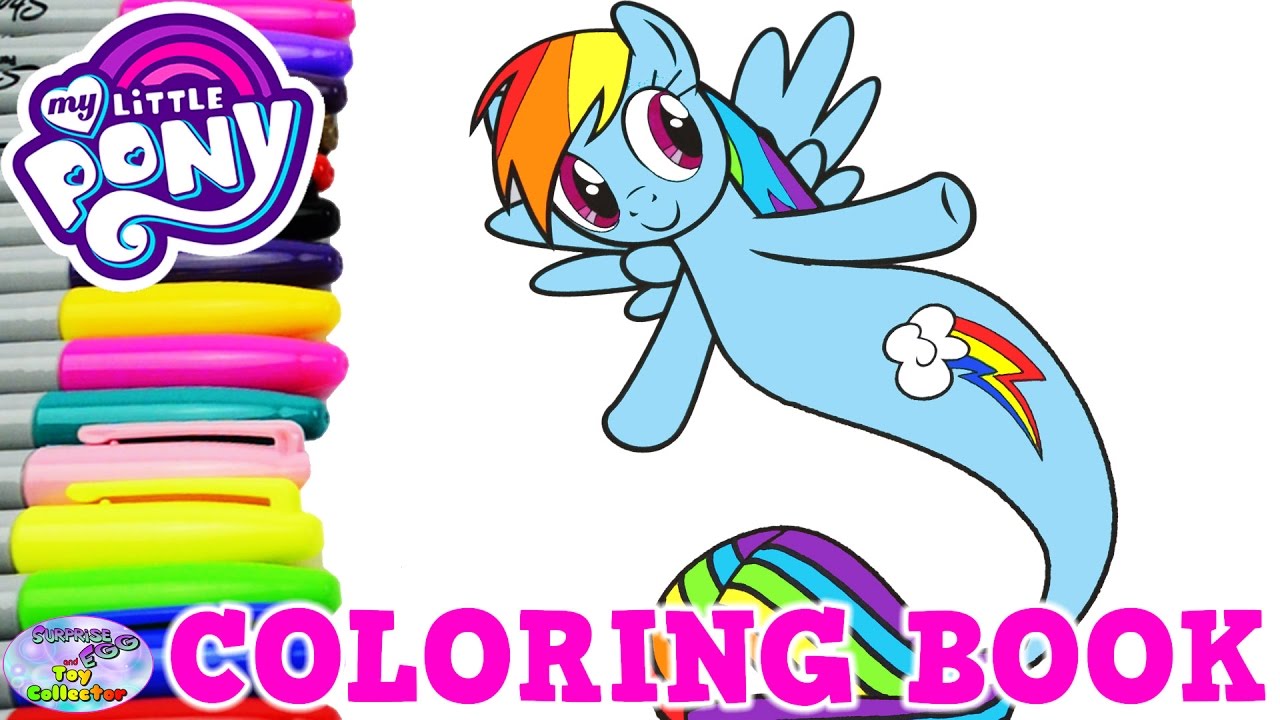 My little pony coloring book rainbow dash mermaid sea pony mlp surprise egg and toy collector setc