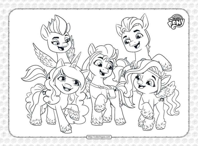 My little pony g characters coloring pages pdf