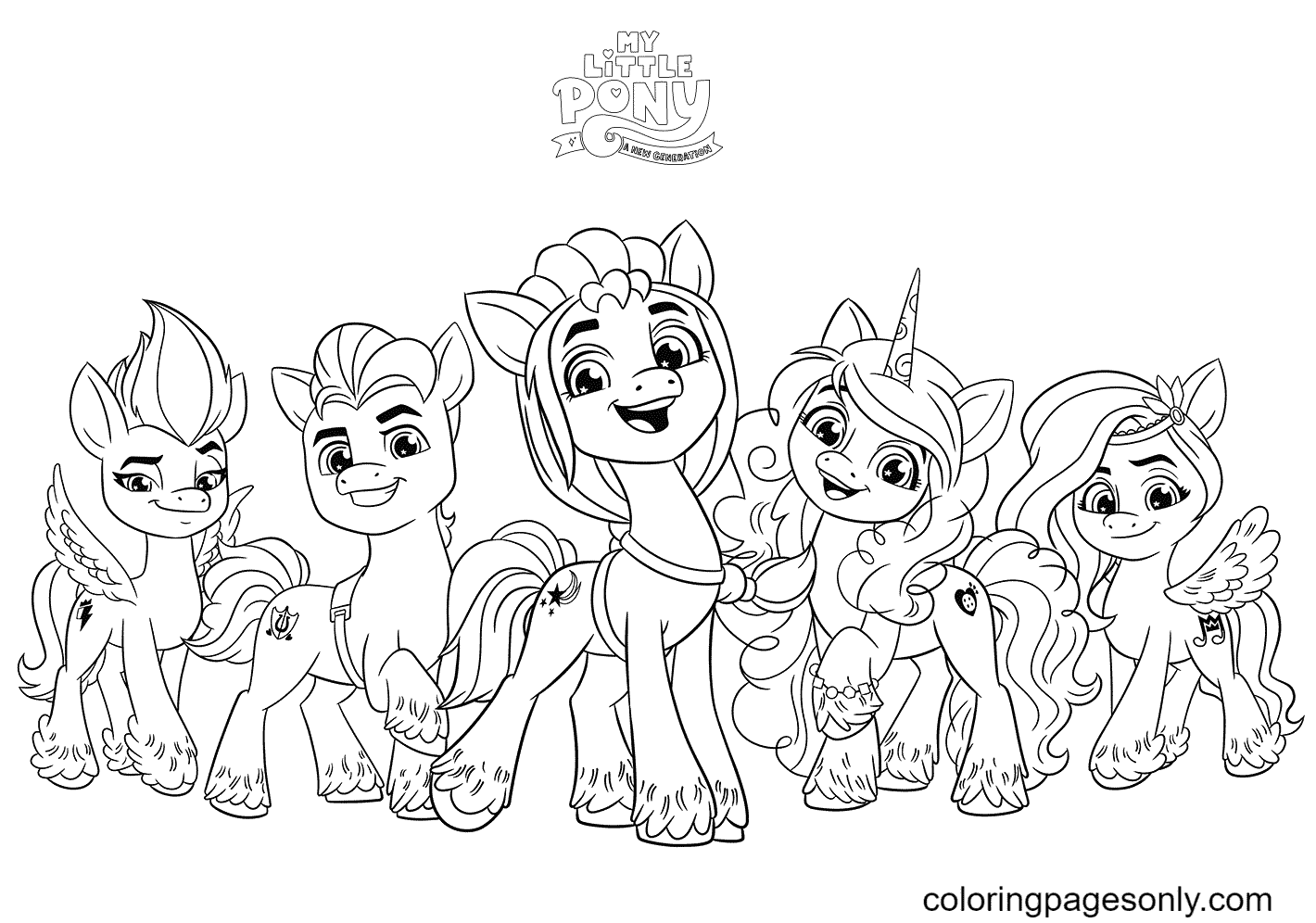 My little pony a new generation coloring pages printable for free download