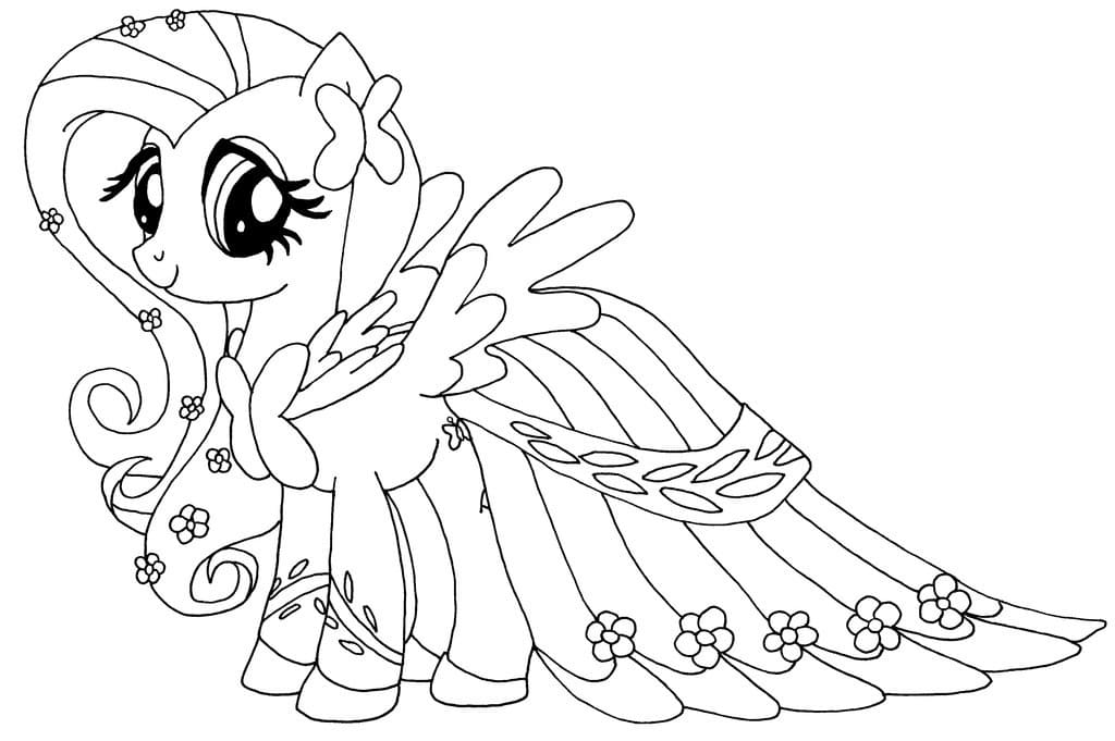 My little pony fluttershy coloring page
