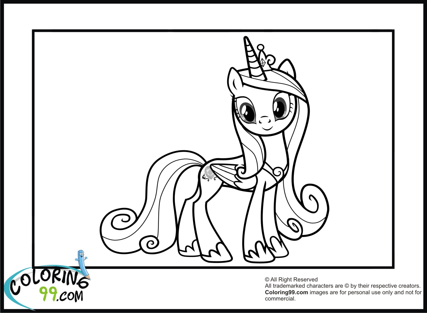 Princess cadence coloring pages team colors