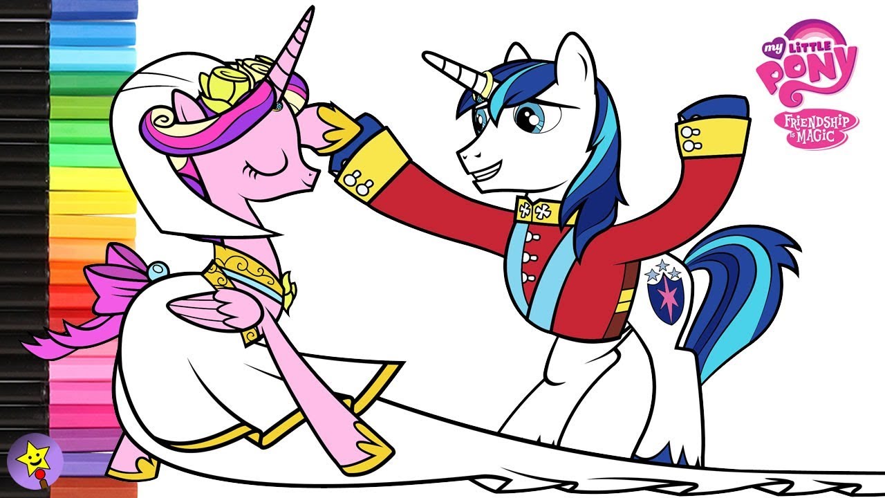 My little pony coloring book princess cadance and shining armor wedding coloring page mlp mlpfim