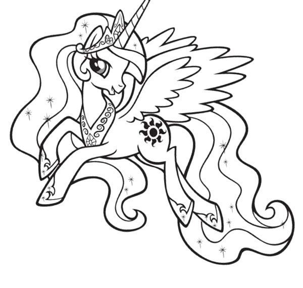 Princess celestia coloring pages my little pony coloring my little pony printable princess celestia