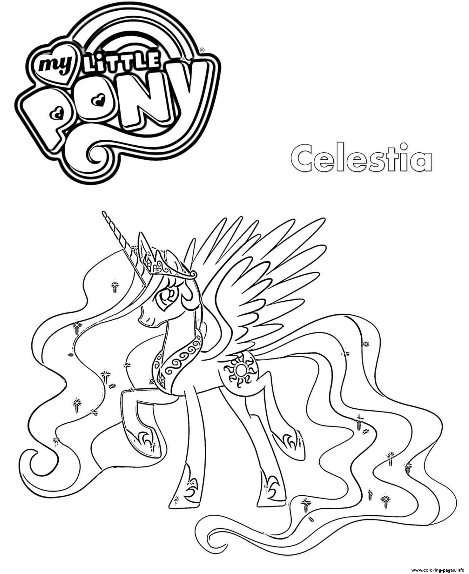 Celestia my little pony coloring page printable