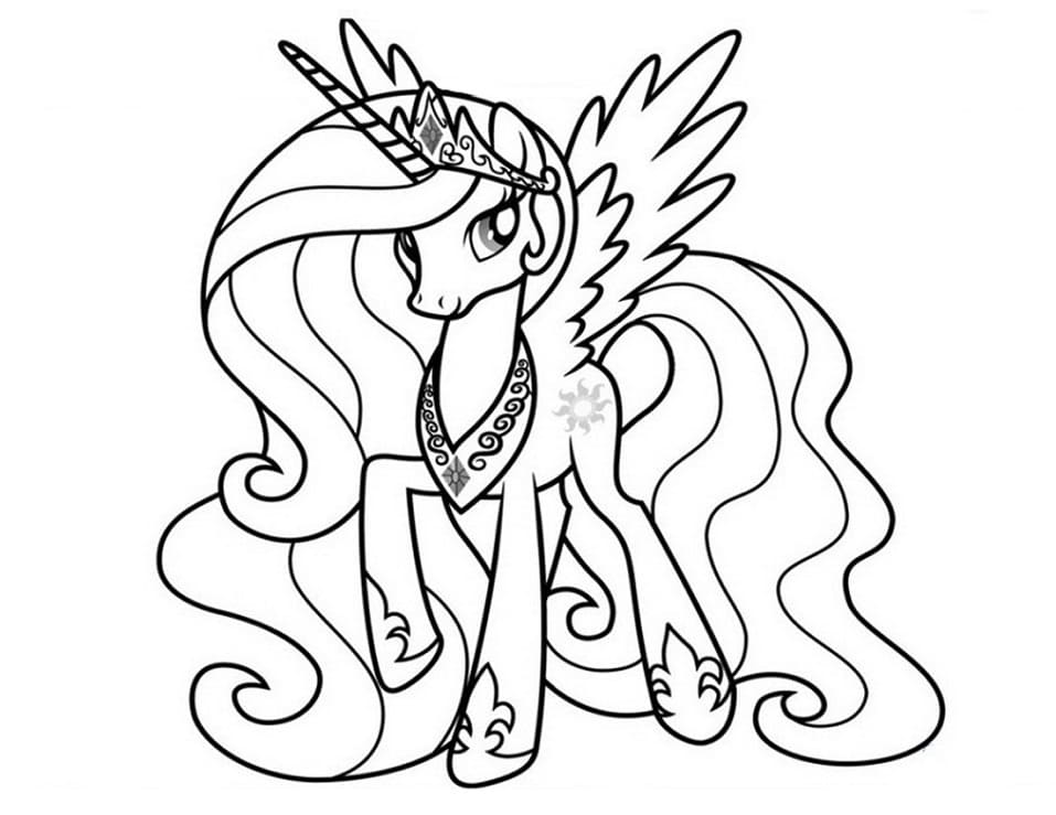 Princess celestia my little pony coloring page