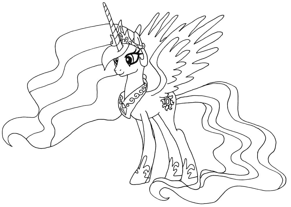 My little pony princess celestia coloring page