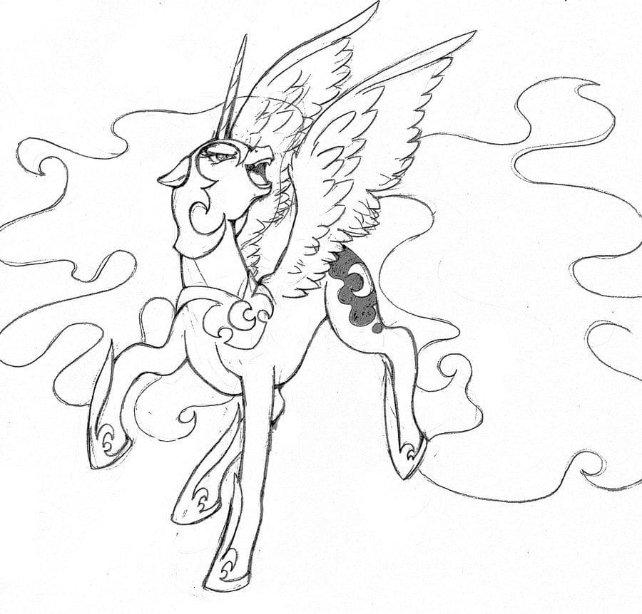 Awesome princess luna my little pony coloring page