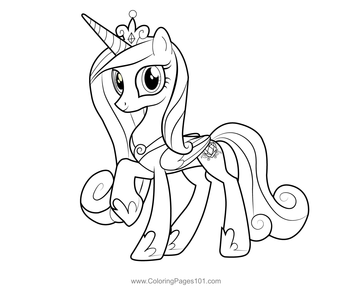 Princess cadance my little pony equestria girls coloring page for kids