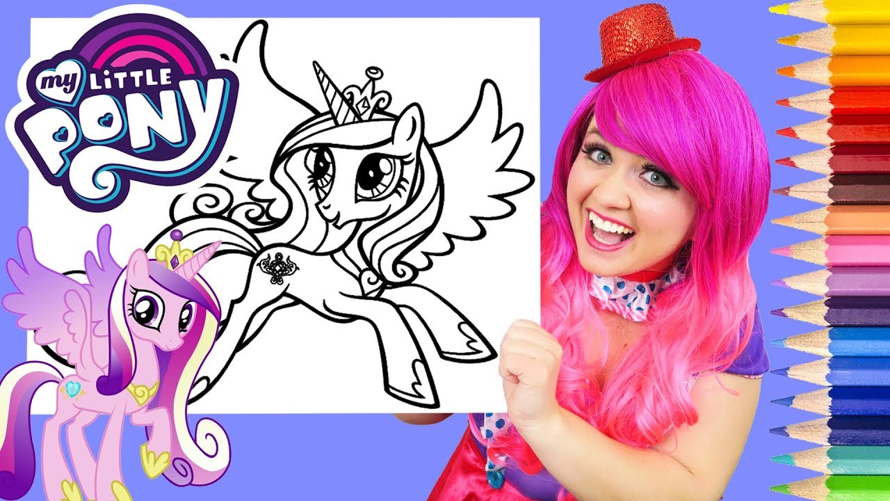 Coloring y little pony princess cadance coloring page prisacolor colored pencil kii the clown