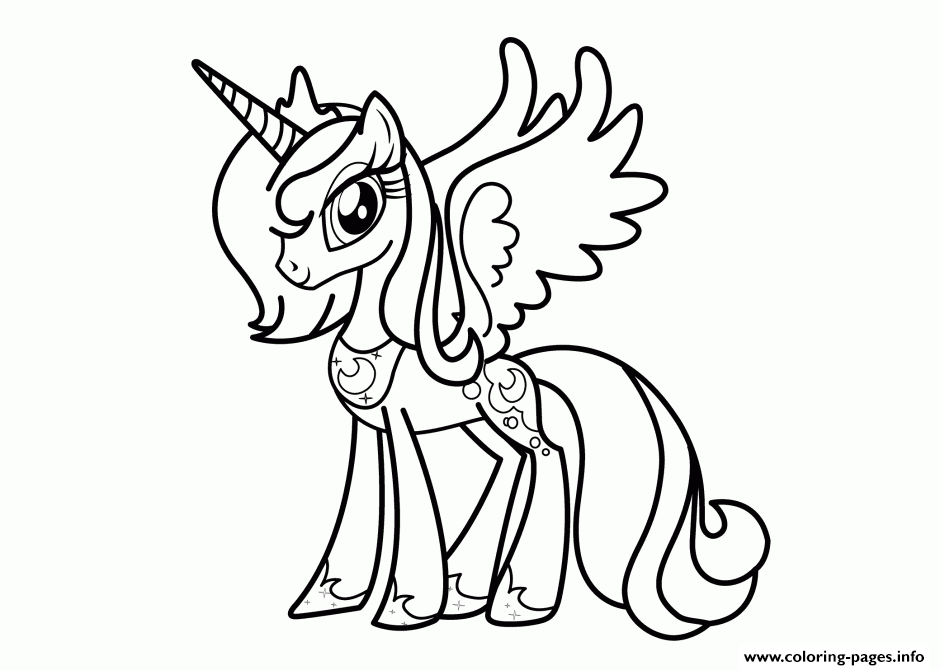 Princess luna my little pony coloring page printable