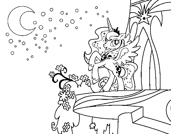 Princess luna my little pony coloring page