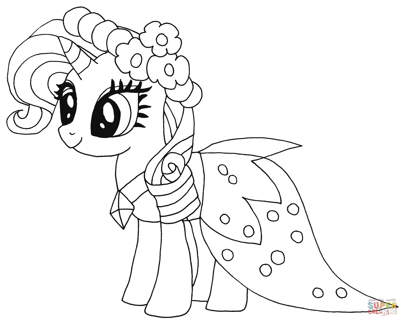 Princess rarity coloring page free printable coloring pages