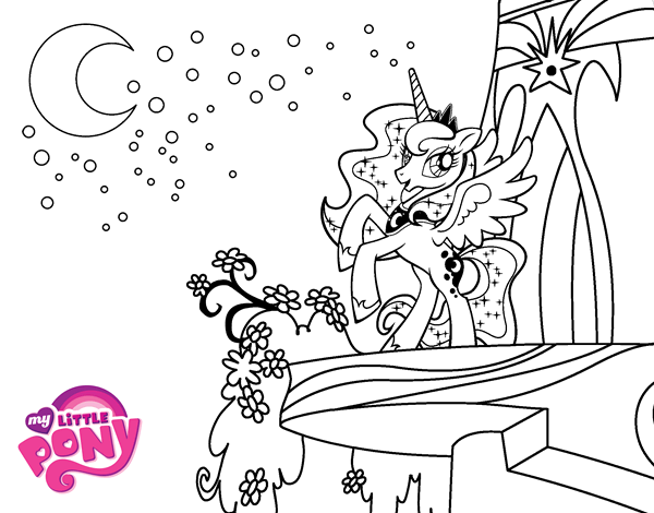 Princess luna my little pony coloring page