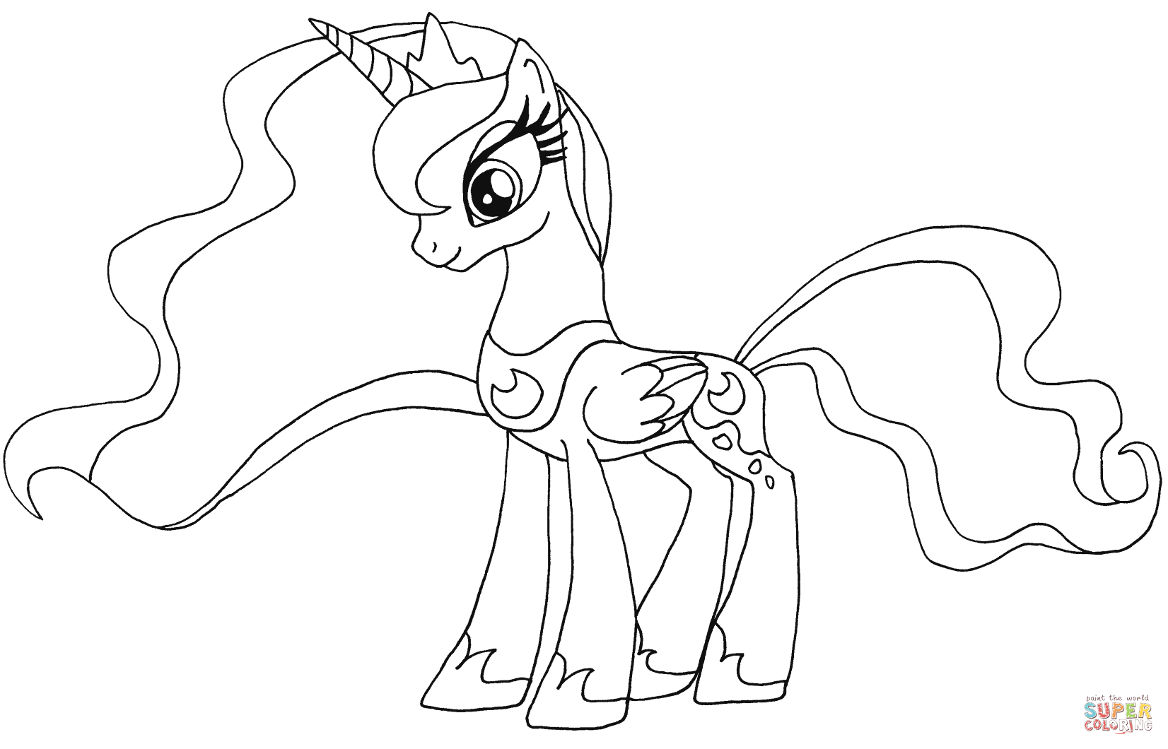 My little pony princess luna coloring page free printable coloring pages