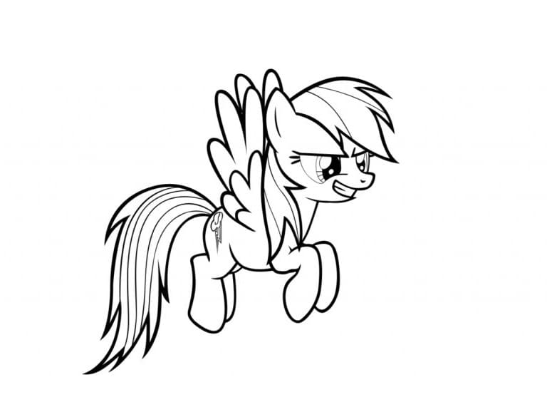 Funny rainbow dash my little pony coloring page