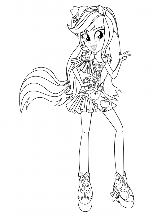 Rainbow rocks applejack coloring pages my little pony equestria girls