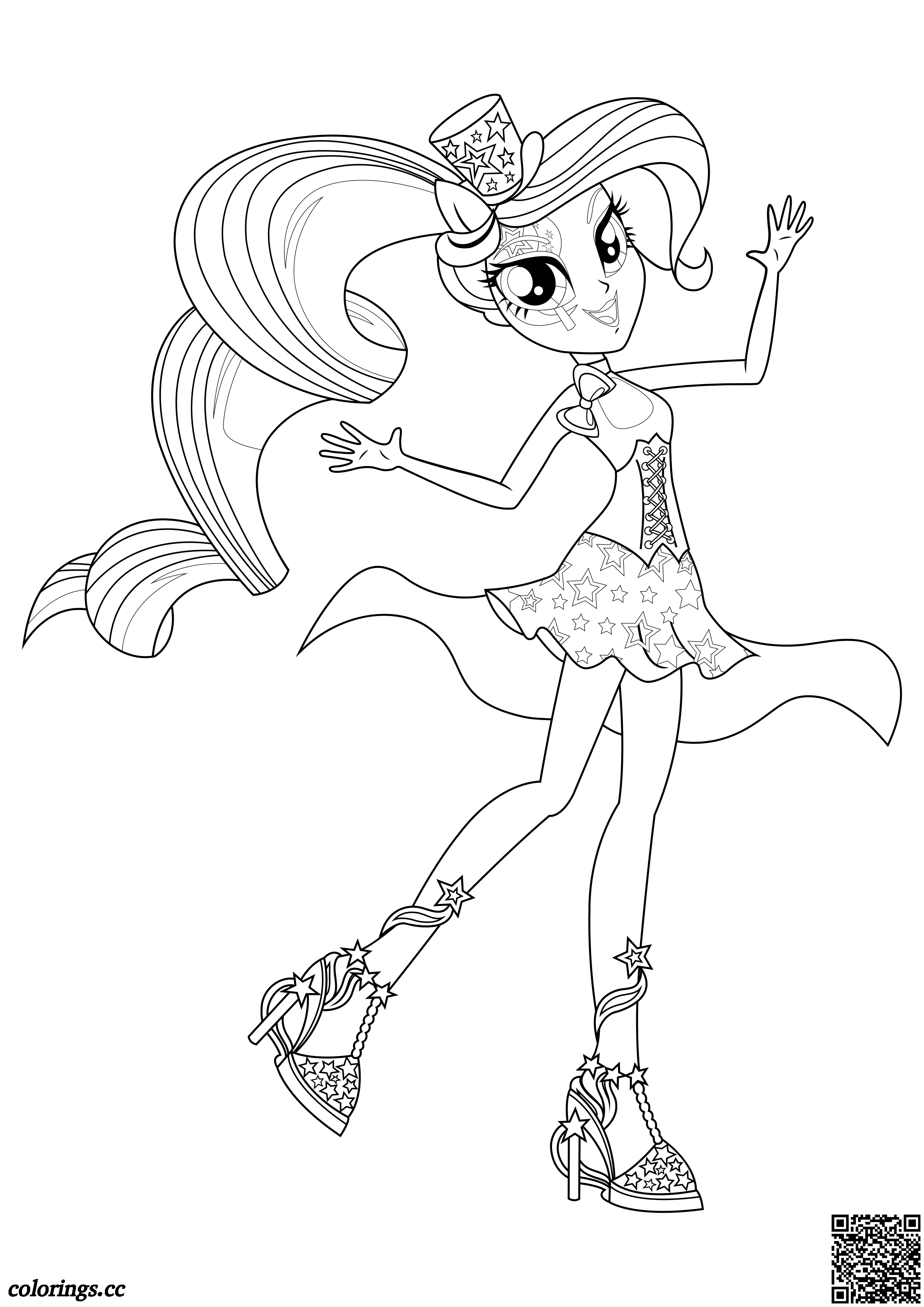 Rainbow rocks trixie coloring pages my little pony equestria girls