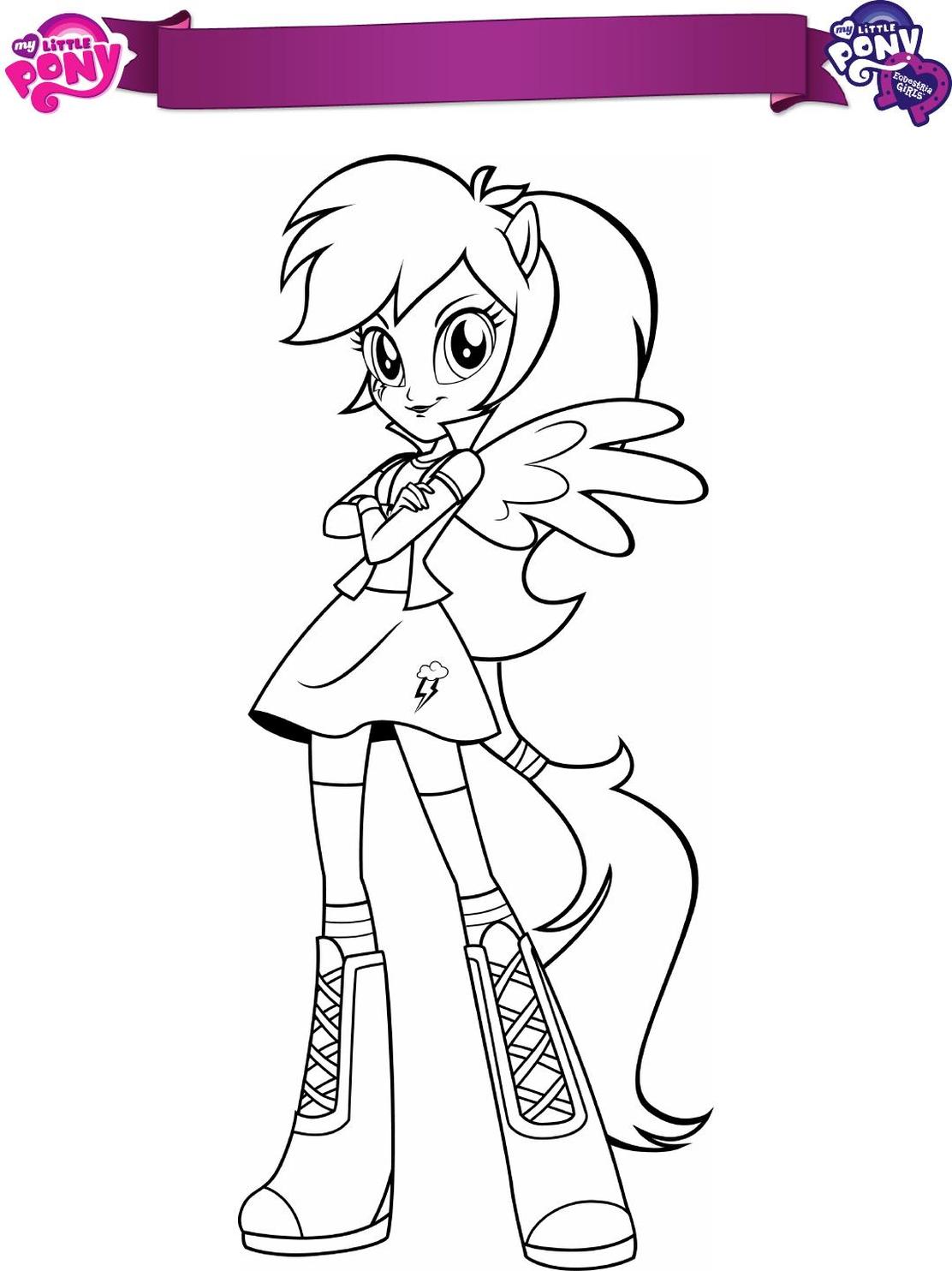 Get this equestria girls coloring pages pony rainbow dash