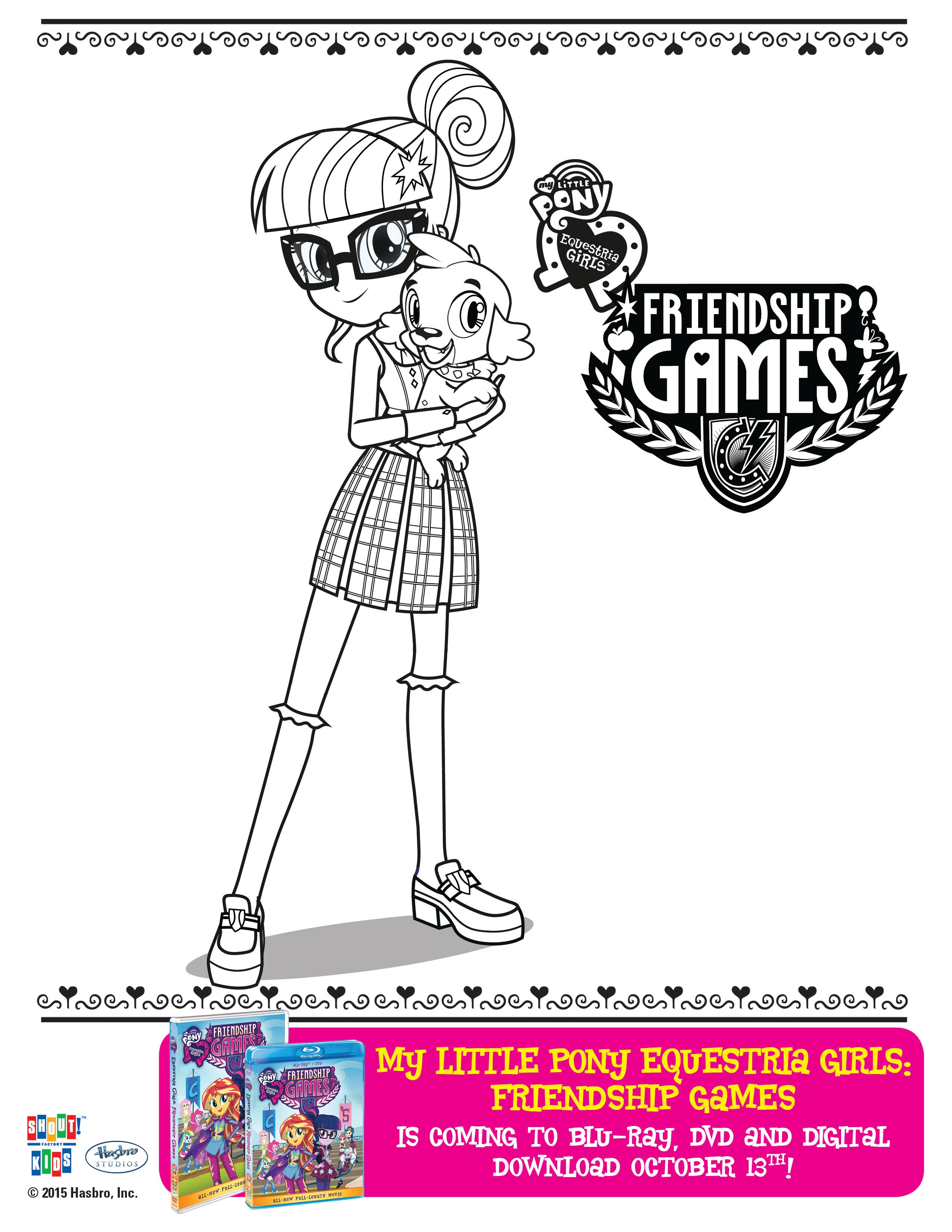 My little pony equestria girls friendship games coloring sheets shout factory