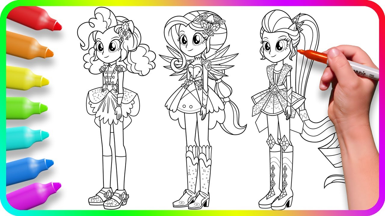 Coloring pages equestria girls how to draw my little pony pinkie pie easy drawing tutorial mlp