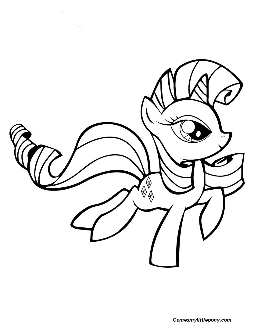 My little pony rarity runs coloring page