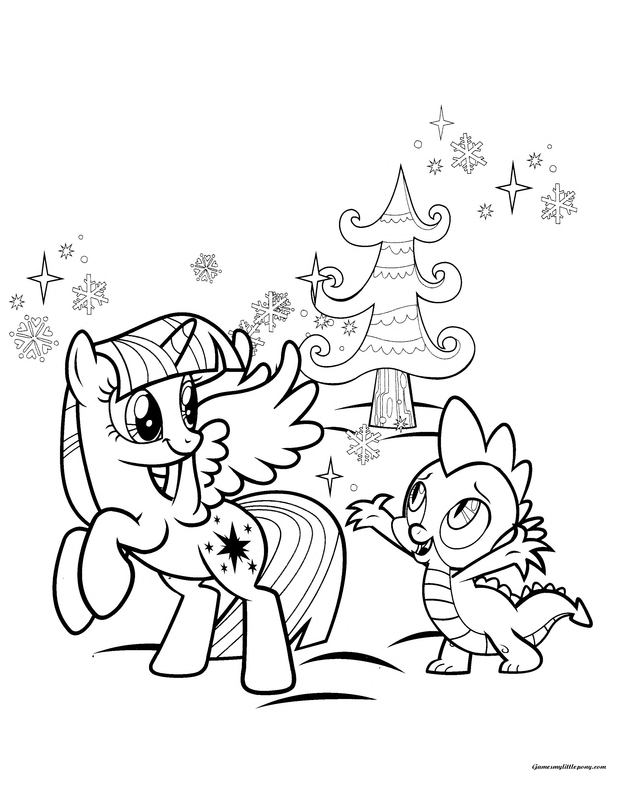 Spike and applejack joke coloring page