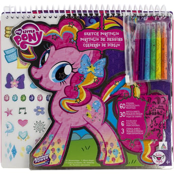 My little pony sketch portfolio drawing pagesstickersmarkersstencil sheets coloring activity set assorted color