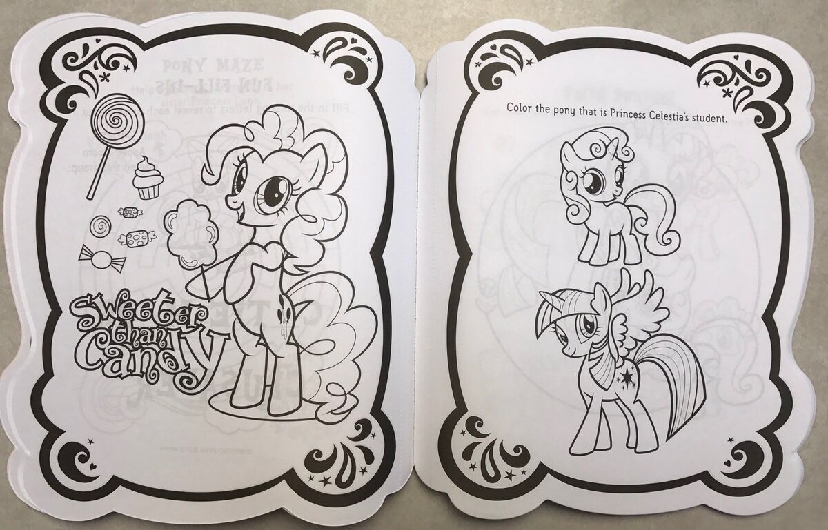 My little pony book to color coloring activity stickers new mlp large book gift