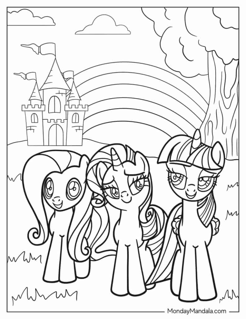 My little pony coloring pages free pdf printables