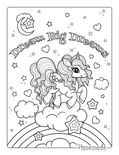 Magical unicorn coloring pages for kids adults