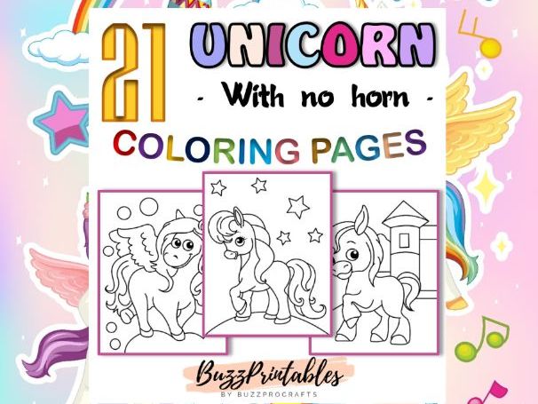 Unicorn coloring pages a cute unicorns coloring book for kids teaching resources