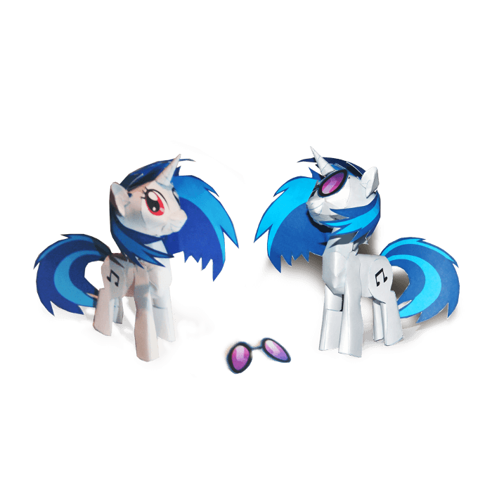 Vinyl scrach paper ponies free printable papercraft templates