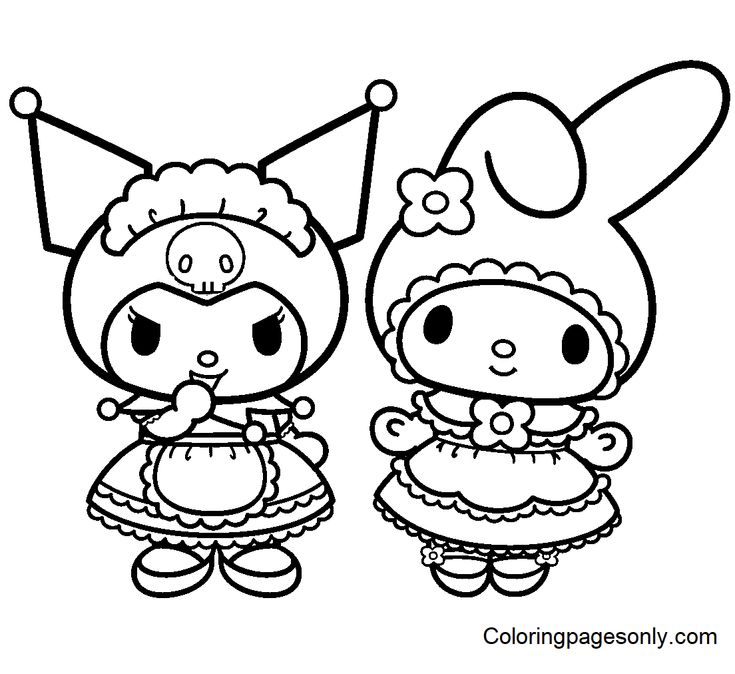 Kuromi coloring pages