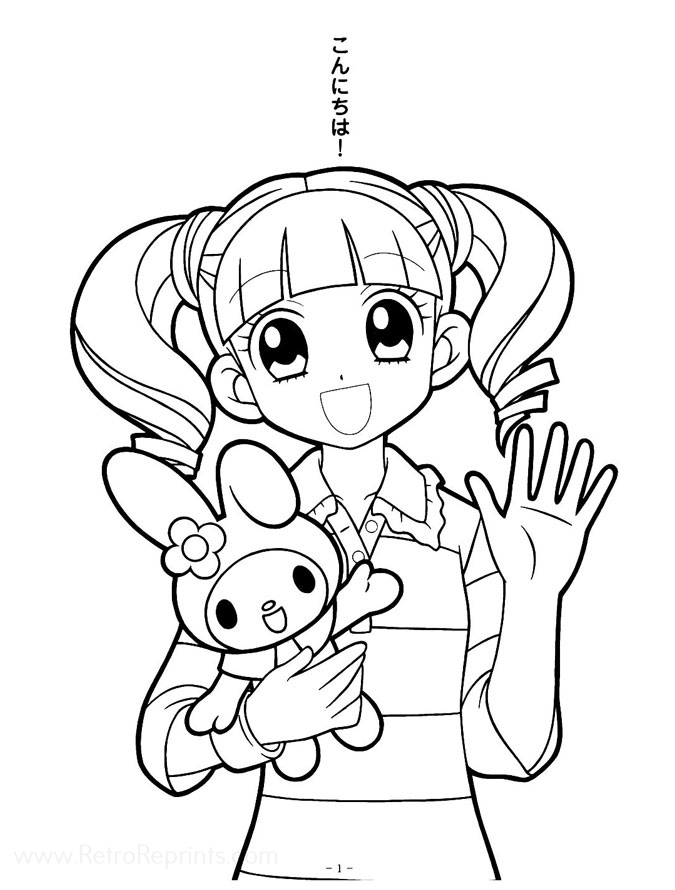 Onegai my melody coloring pages coloring books at retro reprints