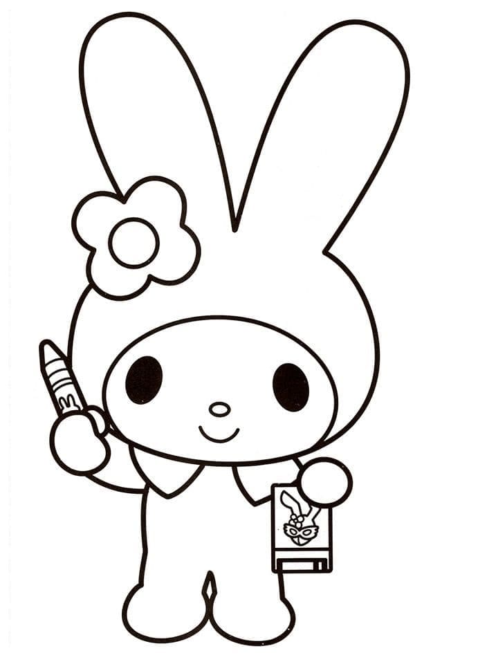 Smiling my melody coloring page