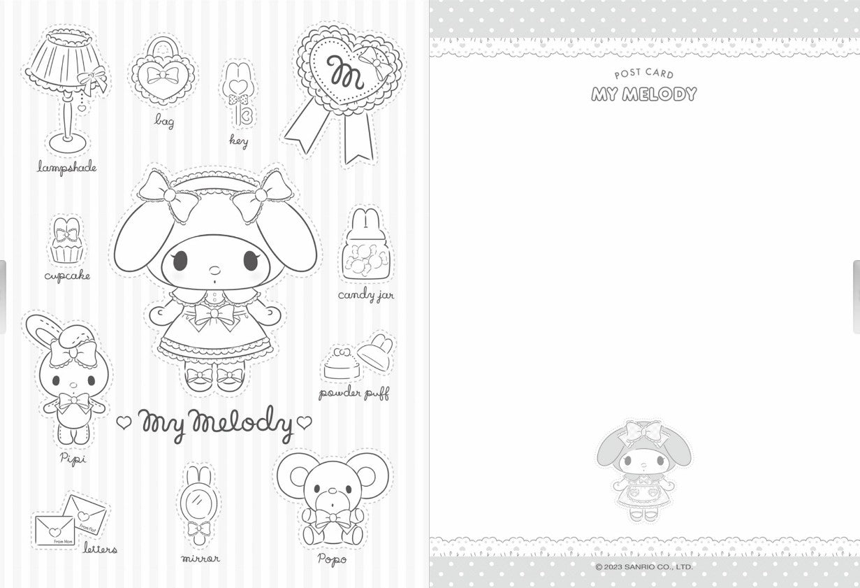 My melody post card coloring book â