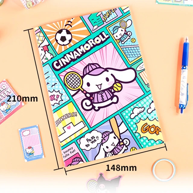 A sanrio stationery book my melody kuromi cinnamoroll hello kitty cartoon printing coloring page loose