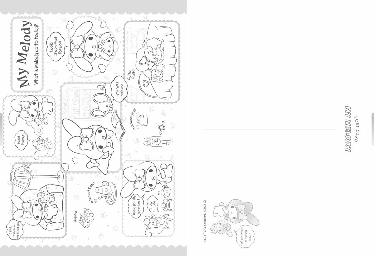 My melody post card coloring book â